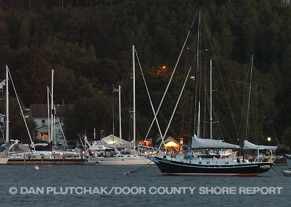 Sailboats at dusk, Fish Creek. Commercial, stock and fine-art photography by Dan Plutchak/Door County Shore Report.