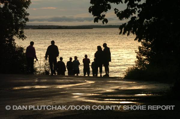 Sunset at the Tennison Bay kayak launch in Peninsula State Park. Commercial, stock and fine-art photography by Dan Plutchak/Door County Shore Report.